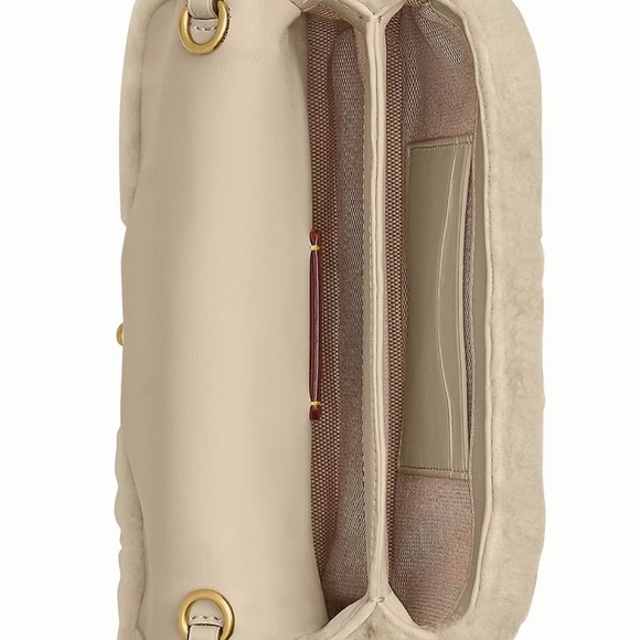 Coach Beige Shearling Clutch with Gold Accents - Picture 3 of 6